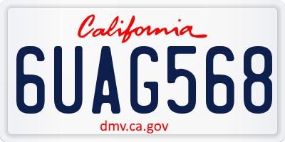 CA license plate 6UAG568