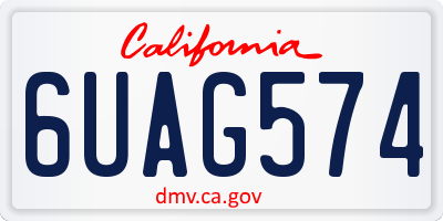 CA license plate 6UAG574