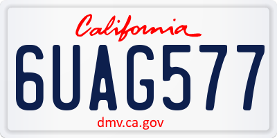 CA license plate 6UAG577