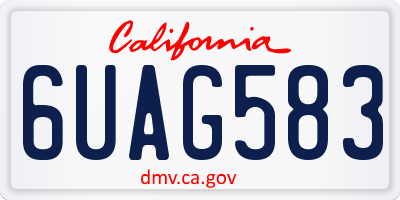 CA license plate 6UAG583