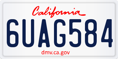 CA license plate 6UAG584