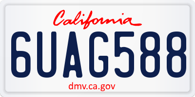 CA license plate 6UAG588