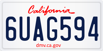 CA license plate 6UAG594