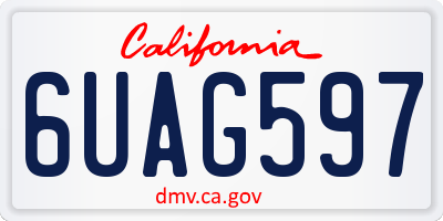 CA license plate 6UAG597