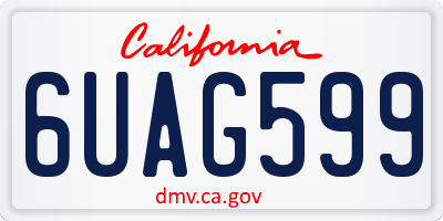 CA license plate 6UAG599
