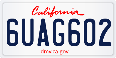 CA license plate 6UAG602