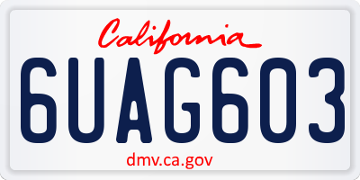 CA license plate 6UAG603