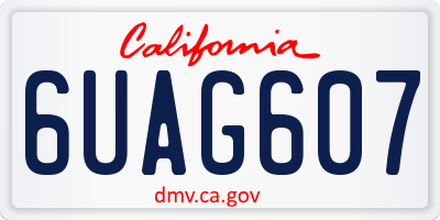 CA license plate 6UAG607