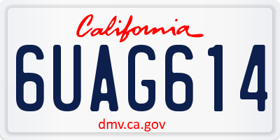 CA license plate 6UAG614