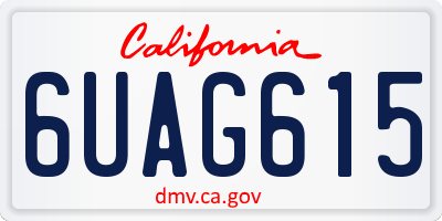 CA license plate 6UAG615