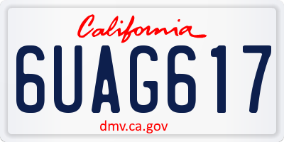 CA license plate 6UAG617