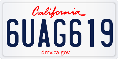 CA license plate 6UAG619