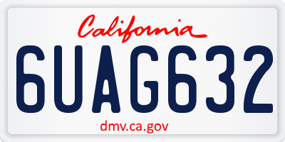 CA license plate 6UAG632