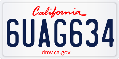 CA license plate 6UAG634