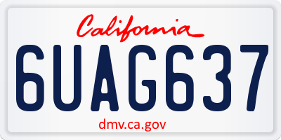 CA license plate 6UAG637