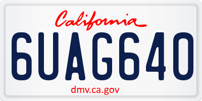 CA license plate 6UAG640