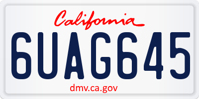 CA license plate 6UAG645