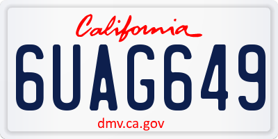 CA license plate 6UAG649