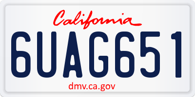 CA license plate 6UAG651