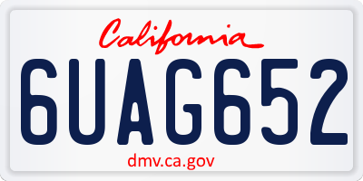 CA license plate 6UAG652