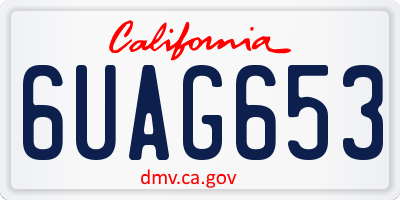 CA license plate 6UAG653