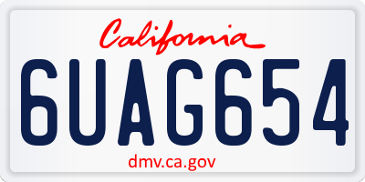 CA license plate 6UAG654