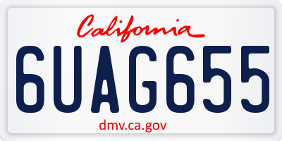 CA license plate 6UAG655