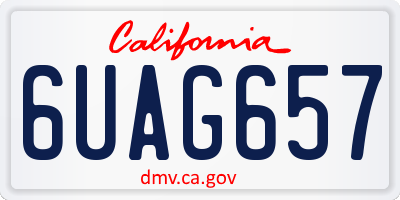 CA license plate 6UAG657