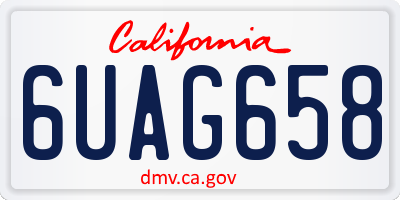 CA license plate 6UAG658