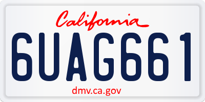 CA license plate 6UAG661