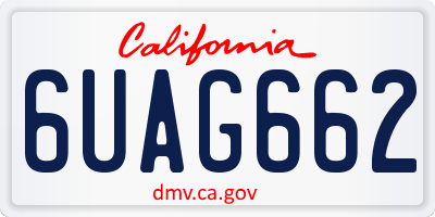 CA license plate 6UAG662