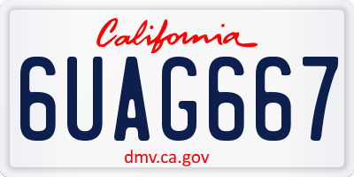 CA license plate 6UAG667