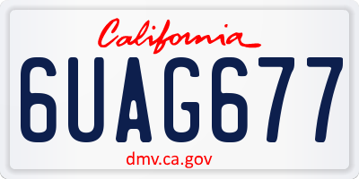 CA license plate 6UAG677