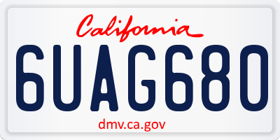 CA license plate 6UAG680