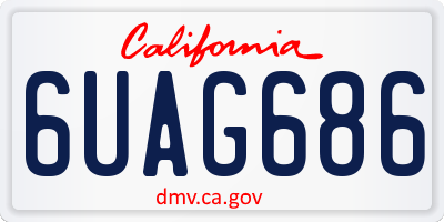 CA license plate 6UAG686