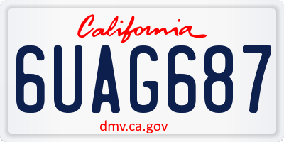 CA license plate 6UAG687