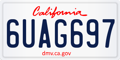 CA license plate 6UAG697