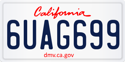 CA license plate 6UAG699