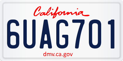 CA license plate 6UAG701