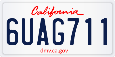 CA license plate 6UAG711