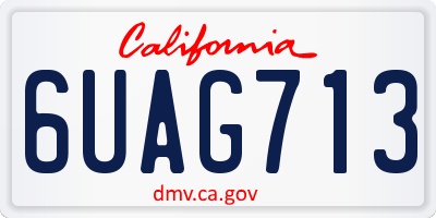 CA license plate 6UAG713