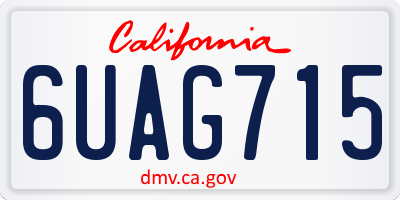 CA license plate 6UAG715