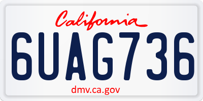 CA license plate 6UAG736