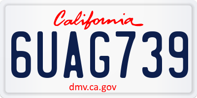 CA license plate 6UAG739