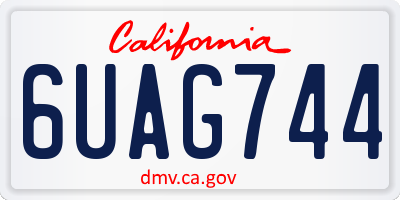 CA license plate 6UAG744