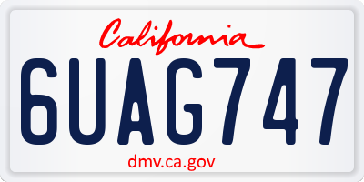 CA license plate 6UAG747