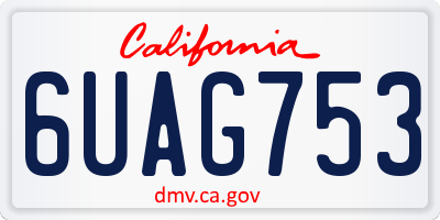 CA license plate 6UAG753