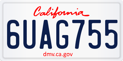 CA license plate 6UAG755