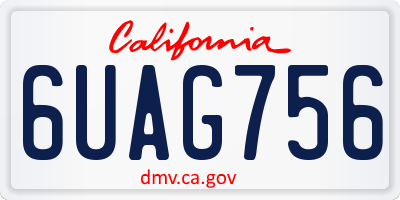 CA license plate 6UAG756
