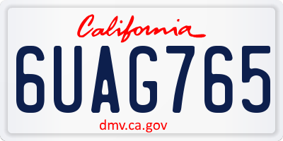 CA license plate 6UAG765